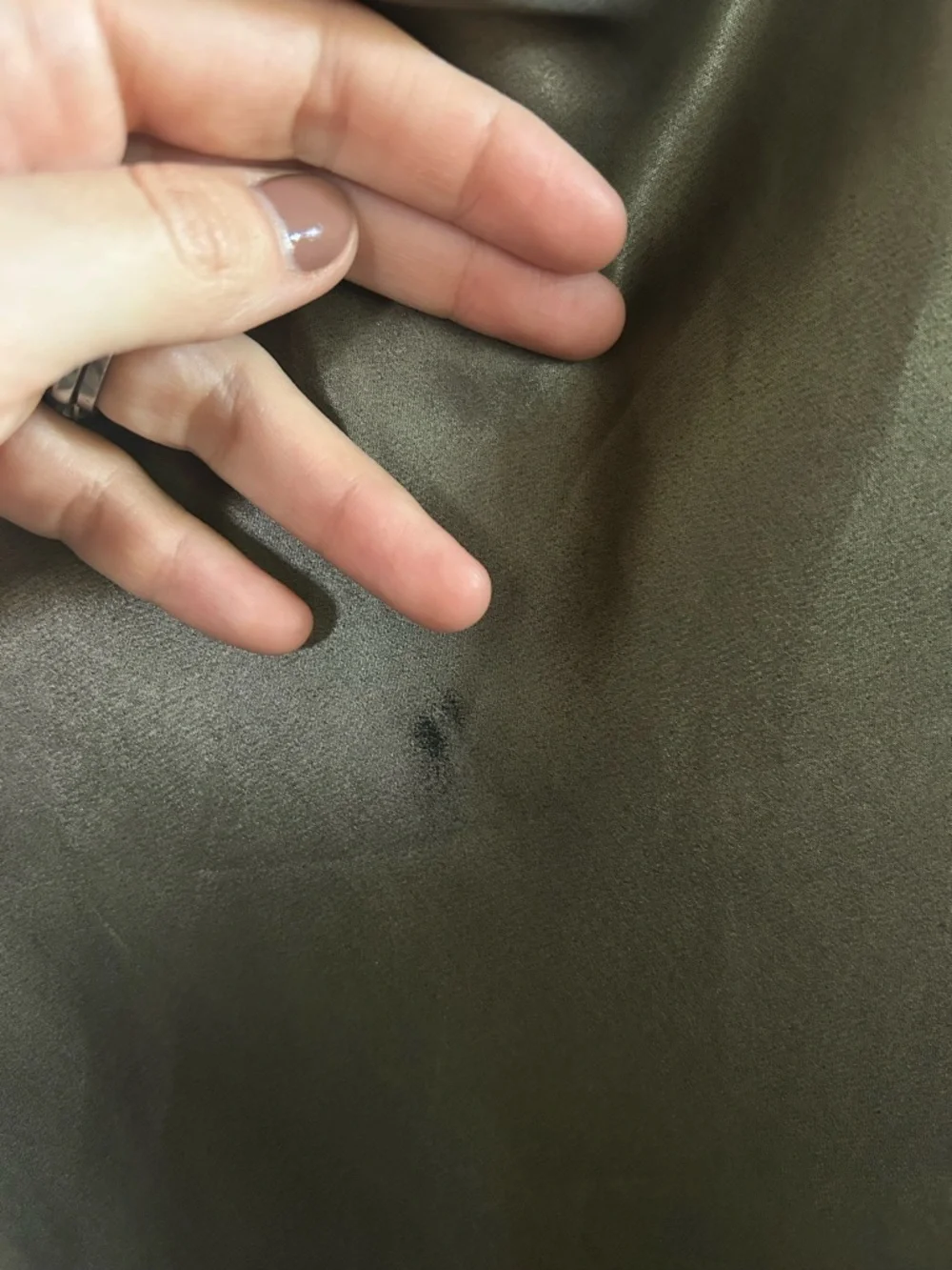 All Saints Hadley Olive Satin Cowl Slip Midi Dress - Picture 6 of 8